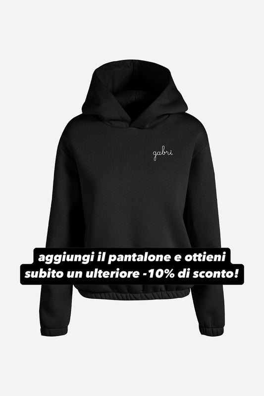 Felpa Crop Pesante - Nero