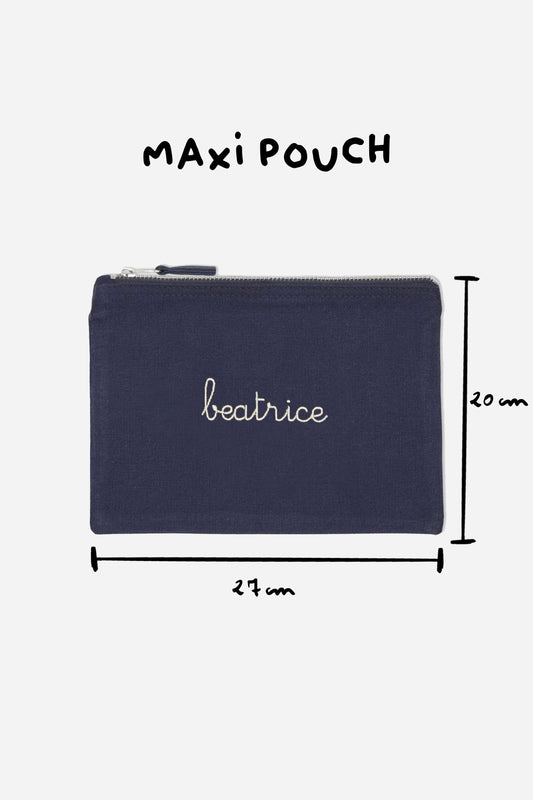 Maxi Pouch Bag in Cotone - Blu navy