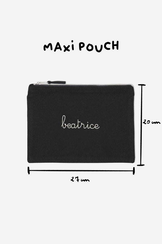 Maxi Pouch Bag in Cotone - Nero