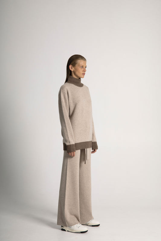 Pantalone in Cashmere - Naturale